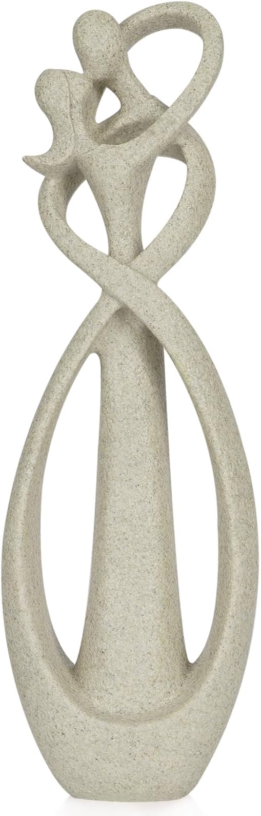 Trycooling Kissing Lovers Statue Abstract Sculpture Resin Statues for Home Decor Modern Home Office Desktop Shelf Bookshelf Decor (Sandstone, Large)