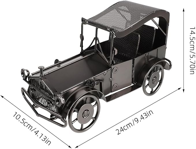 Antique Metal Car Model Craft - Vintage Style Vehicle Collectible Collections - Tabletop Decorative Car Ornament Display for Bar Home Space