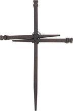 Dicksons Small Three Driven Nails Brown Rust Look 8.5 Metal Wall Cross