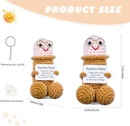 Handmade Crochet Emotional Support Plush with Inspirational Card, Funny Gifts for Friends, Family, and Coworkers, Office and Home Decoration(Brown P-2Pcs)