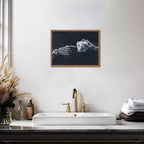 Funny Skeleton Bathroom Wall Art Gothic Skull Hand and Toilet Paper Bathroom Wall Decor Picture, Dark Academia Restroom Poster Canvas Print Painting 16x24 inch Wood Framed