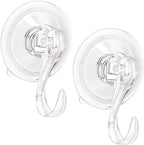 2PCS Wreath Hanger, Suction Cup Hooks with Key Lock, Heavy Duty Vacuum Wall Window Shower Suction Cup Hook and Wreath Hanger for Front Door, Wreath Holders, Plastic Hook Cup Holds up to 22 Lbs