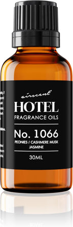 AirScent Hotel Diffuser Oil No. 1066 - Peonies, Cashmere, Jasmine - Premium Fragrance Oil for Ultrasonic and Waterless Diffusers and Crafting - 30 mL, 1 fl oz Glass Dropper Bottle