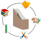 Limitliho 6 Pack Cardboard Magazine Holder for Desk, Book Bins for Classroom Library,Office,Home, 10.6" H x 10.2" L x 3.5" W in Magazine File Holder (Elegant color)