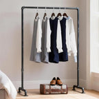 Industrial Pipe Clothing Rack 59in,Clothes Racks for Hanging Clothes,Heavy Duty Display Garment Rack
