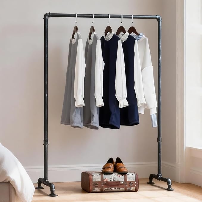 Industrial Pipe Clothing Rack 59in,Clothes Racks for Hanging Clothes,Heavy Duty Display Garment Rack