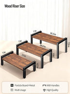 Wood Risers Display Stands & Cupcake Stand, 3 Tier Stepped Display Shelf for Perfume Collectibles, Buffet Risers Tiered Tray Stand & Serving Tray for Food Desserts Vendor Events Party Decor