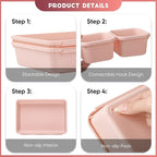 32 Pcs Desk Drawer Organizer Office Organization Tray Versatile Vanity Organizer with Nonslip Pads Makeup for Divider Drawer Storage Box Container for Kitchen Bedroom(Pink)