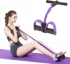 Kammoy 6-Tubes Tension Rope, Multifunction Elastic Yoga Pedal Puller Resistance Band, Natural Latex Tension Rope Fitness Equipment, for Abdomen, Waist, Arm, Leg Stretching Slimming Training