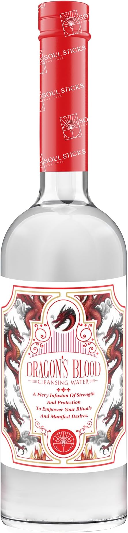 SOUL STICKS Cleansing Water 7.5 oz. Bottle for Rituals, Clearing Negative Energy and Purifying Home Spiritual Florida Water Area Deodorizer (Dragons Blood)