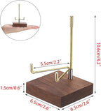 Hipiwe Display Stand Easel with Adjustable Metal Arms Wooden Base Rock Display Easel Holder for Fossil Coral Geodes Rock Mineral Agate Plate Seashell and Small Collectibles,2.6"x2.6"x4.2"