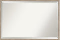 Amanti Art White Wall Mirror 25x37 Hardwood Wedge White Wash Rectangle Bathroom Mirror for Wall Decor Living Room, Large Country Rustic Wood Frame, Hangs Horizonally and Vertically, Bathroom Decor,