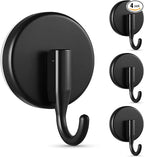 OUTXE Wreath Hanger for Front Door, Upgraded Suction Cup Reef Hook for Glass Window/Over Door, Christmas/Thanksgiving/Halloween/July 4th/Easter/Valentine/Spring/Summer/Fall (Black, 4-Pack)