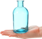 YOUEON 16 Pcs Blue Glass Bud Vases, 8 Oz Living Bud Vases, Small Vases for Flowers, Decorative Glass Bottles, Vintage Flower Vases for Table Centerpiece, Wedding Reception, Home Decor, Office