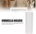 Metal Round Umbrella Stand Rack, FreeStanding Umbrella Holder for Entryway, Home, Office (White)