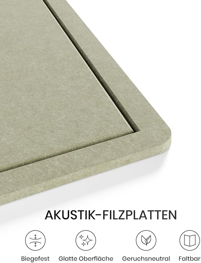 Fluxynara Bulletin Board, 35.4" x 23.6" Cork Board Alternative with 12 Safe Removable Adhesive Tabs, Foldable Felt Pin Board for Home Office, Classroom, Bedroom,Entryway for Walls—Sage