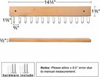 Wall Mounted Necklace Holder, Farmhouse Style Necklace Holder, Tangle Free Wall Jewelry Organizer with 28 Hooks(2 Packs,Natural)
