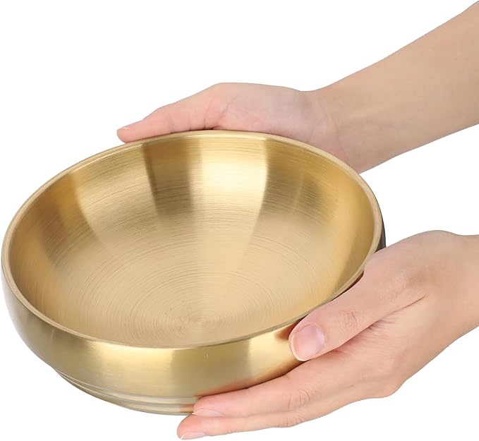 7.4" Gold Decorative Bowl - 2 Packs Key Bowls for Entryway Table Catchall Vintage Round Key Holder Bowl for Candy Fruit, Home Decor