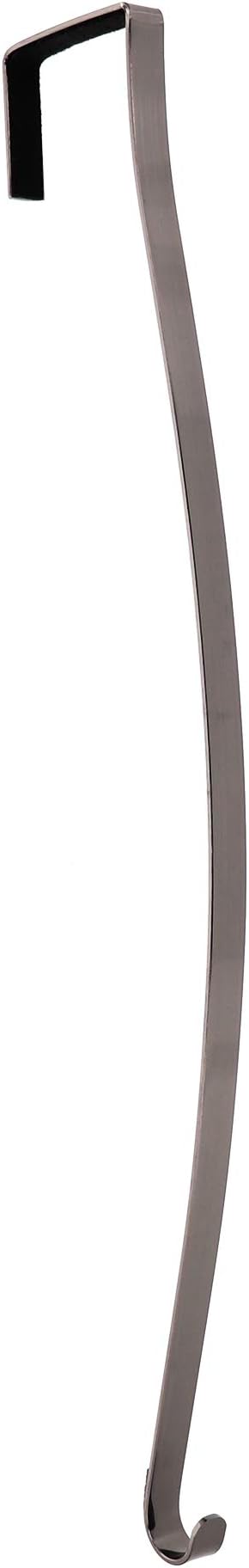 Haute Decor HighProfile Curved Wreath Hanger (Brushed Nickel) - Strong Metal Over The Door Wreath Holder Hook for Doors with Raised Features and Trim