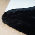 Ghouse Ultra Soft Faux Rabbit Fur Rug 4x6, Machine Washable Area Rugs for Bedroom Fluffy Rugs for Living Room, No-Shedding Carpet Sheepskin Rug Black