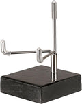 Hipiwe Adjustable Stainless Steel Arms Display Stand Wooden Base Rock Display Small Display Easel Holder for Displaying Fossil Coral Geodes Rock Mineral Agate Plate Seashell and Photos, 2"x2"x3.1"