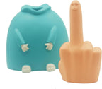 Funny Smiling Middle Finger Statue Ornaments, Novelty Resin Finger Man Sculpture Decorations, Quirky Middle Finger Hand Statue for Table Shelf Office Desktop Decoration