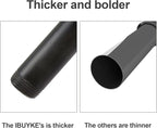IBUYKE Industrial Pipe Clothes Rack Set of 2, 37 Inch Wall Mounted Clothing Rack, Space-Saving Hanging Closet Rod, Heavy Duty Multi-Purpose Garment Rack for Closet and Laundry Room, Black TYJ001H-2