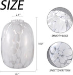 White Glass Vase, Large Glass Vase for Flowers, Modern Flower Vases, Tall Floor Vases for Living Room, Dining Table, Mantle, Shelf, Wedding, Office, 10 Inches