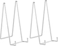 Large Plate Holder Display Stand - 12 inch Super Tall Big Plate Stands for Heavy Duty Display - Metal Picture Frame Stand - Tabletop Easel Stand for Decorative Platter | Plaque | Book - 2 Pack -Silver
