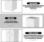 Square Metal Umbrella Holder, Square Free Standing Umbrella Rack Decorative Umbrella Holder Hollow Cutout Pattern Design for Umbrella Cane Entryway Home Office 19.49" X 6.1" X 6.1" (White hollowed out