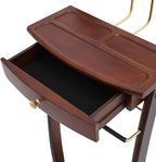Wooden Suit Valet Stand | Freestanding Clothes Rack with Drawer & Sturdy Base, Ideal for Home Office Hotel