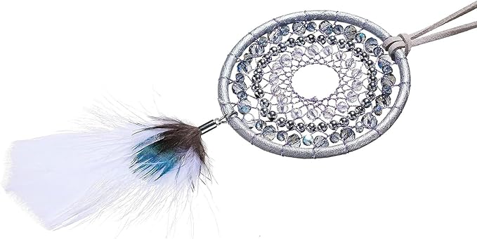 Ice Blue Dream Catchers - Turkey Feather and Peacock Feather, Handmade Small Dreamcatcher for Bedroom, Dream Catcher for Girls, Dream Catchers for Boys, Dream Catcher Wall Decor
