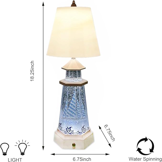 MOMENTS IN TIME LED Lamp with Glitter Water Globe Dual Power Snow Globe Light with USB or Battery Option, Decorative Table Lamp for Decorative Light for Home, Desk, or Tabletop Display
