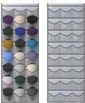 Unjumbly Baseball Hat Rack, 24 Pocket Over-The-Door Hat Organizer with Clear Deep Pockets to Display Baseball Caps Collection, Complete with 3 Over Door Hooks (Grey, 24 Pockets)