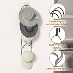 LINFIDITE 15 Pack Hat Rack Hanger Holder Organizer Closet Hanging Baseball Cap Display Storage Rack for Scarves Handbags Towels Clothes Ties Over Door Wall Mounted w Hanging Hook Black