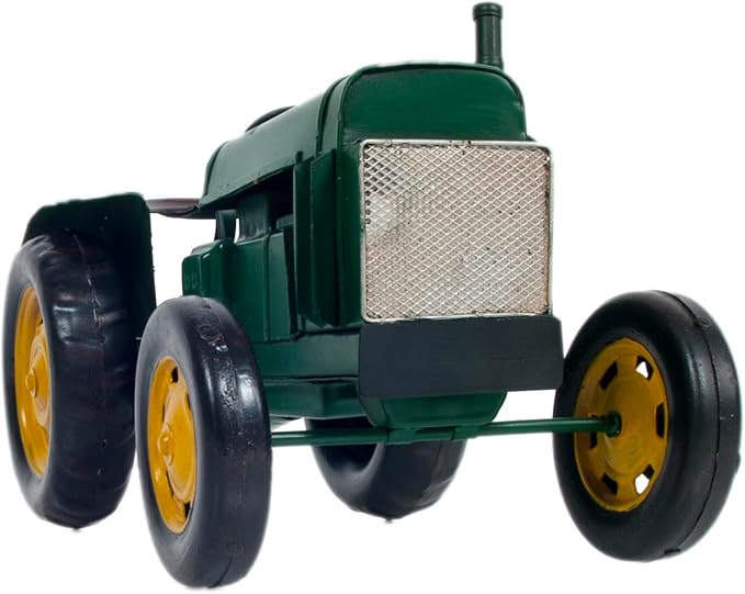 1939 John Deere Model D Tractor Metal Handmade - John Deere Collectibles - Metal Scale Model for Home & Office - 11.5" L x 6" W x 6.5" H