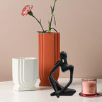 Thinker Statues and Sculptures, Resin Thinker Statue Ornaments, Abstract Style Sculptures, Housewarming Gifts, Housewarming Decorations, Living Room Dining Desk Decorations(Black Right, Large)