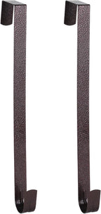 Sattiyrch 12" Wreath Hanger for Front Door,Steel Over The Door Hook,Door Wreath Hangers(Textured Brass, 2)