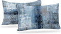 Blue and Grey Abstract Art Artwork Pillow Cover, Gallery Modern Decorative Throw Pillows Cushion Cover for Bedroom Sofa Living Room 12 x 20 Inch Set of 2