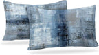 Blue and Grey Abstract Art Artwork Pillow Cover, Gallery Modern Decorative Throw Pillows Cushion Cover for Bedroom Sofa Living Room 12 x 20 Inch Set of 2