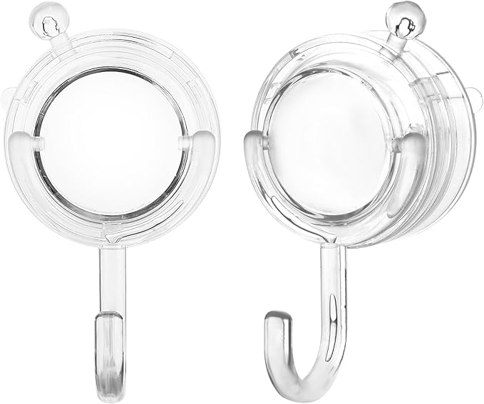 VIS'V Wreath Hanger, Large Twist Lock Suction Cup Wreath Hooks, Heavy Duty, 22 LB Capacity, Removable and Reusable, Round, Clear, 2 Pcs