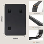 DUMOS Black Metal Framed Vanity Rounded Rectangle Bathroom Mirrors for Over Sink Wall, 30x22 Inch Matte Large Mirror, Modern Decorative for Restroom, Farmhouse, Horizontally or Vertically Hanging