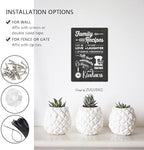 Funny Kitchen Signs Decor-Kitchen Farmhouse Decor-Personalized Kitchen Metal Sign-Retro Kitchen Counter Accessories-12x8 Inch Hanging Plaque Home Wall Decorations-Family Recipes Carbon Gray