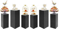 6Pcs Square Display Pedestal Stands Set for Party, Metal Display Stand Plinth Pillars, Cake Stands Pillars for Wedding Birthday Art Decor Risers, 11.8*31.5" (L), 11.02*25.6" (M), 10.24*23.6" (S)