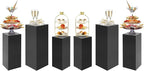 6 PCS Display Pedestal Stand, Metal Display Pedestal Stands Decoration Cube Sculpture Displays Column Square Displays Stands Pillars for Wedding Party Baby Shower Birthday (Black, 6PCS)