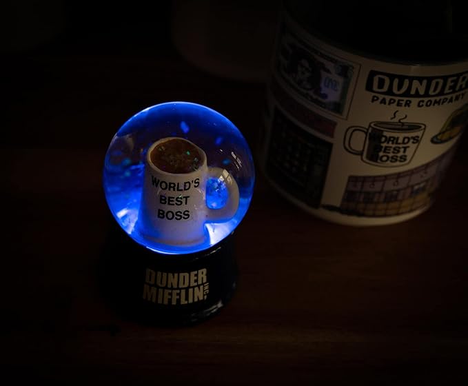 Silver Buffalo The Office World's Best Boss Light Up Snow Globe, 55 mm