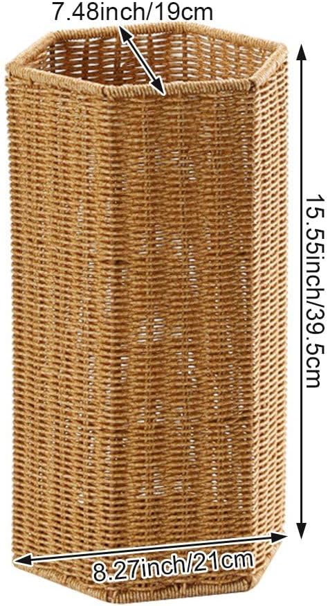 Rattan Umbrella Stand Umbrella Holder Woven Umbrella Stand Basket Sturdy, Walking Sticks, Canes, Entryway, Mudroom, Office
