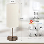 Dicoool Beige Touch Table Lamp for Bedroom - 3 Way Dimmable Bedside Lamp with USB, Nightstand Lamp with Brown Charging Station for Desk, Dorm, Office