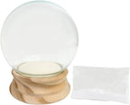 National Artcraft 4" Diameter Snow Globe | Water Globe | with Unfinished Birch Wood Base | Rubber Seal | Snow Flakes - Neck Opening is 2-9/16" - (1/Pkg)