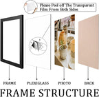 KTKDE A1 Black Modern Picture or Poster Frame,23.4x33 Poster Frame Black Woodgrain, Vertical & Horizontal Wall Hanging Large Picture Frame for Photos, Posters & Art Prints